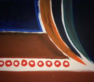 blau,braun; Öl/ Leinwand, 24 x 30 cm