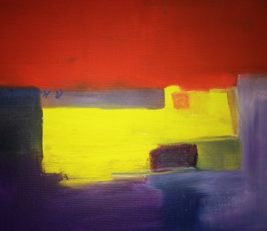 rot, gelb, lila; Öl/ Leinwand, 24 x 30 cm