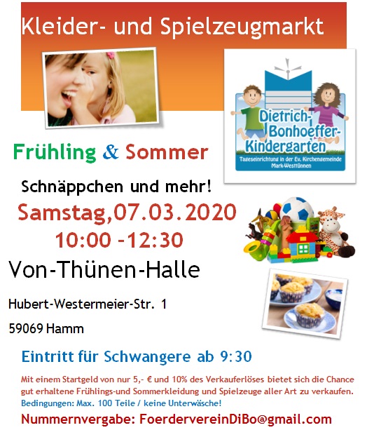 Kinderkleider- und Spielzeugmarkt des Dietrich-Bonhoeffer-Kindergartens